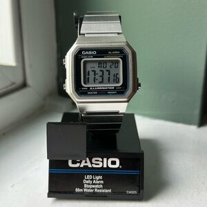 Men's Digital Vintage Stainless Steel Casio Watch 43.1mm